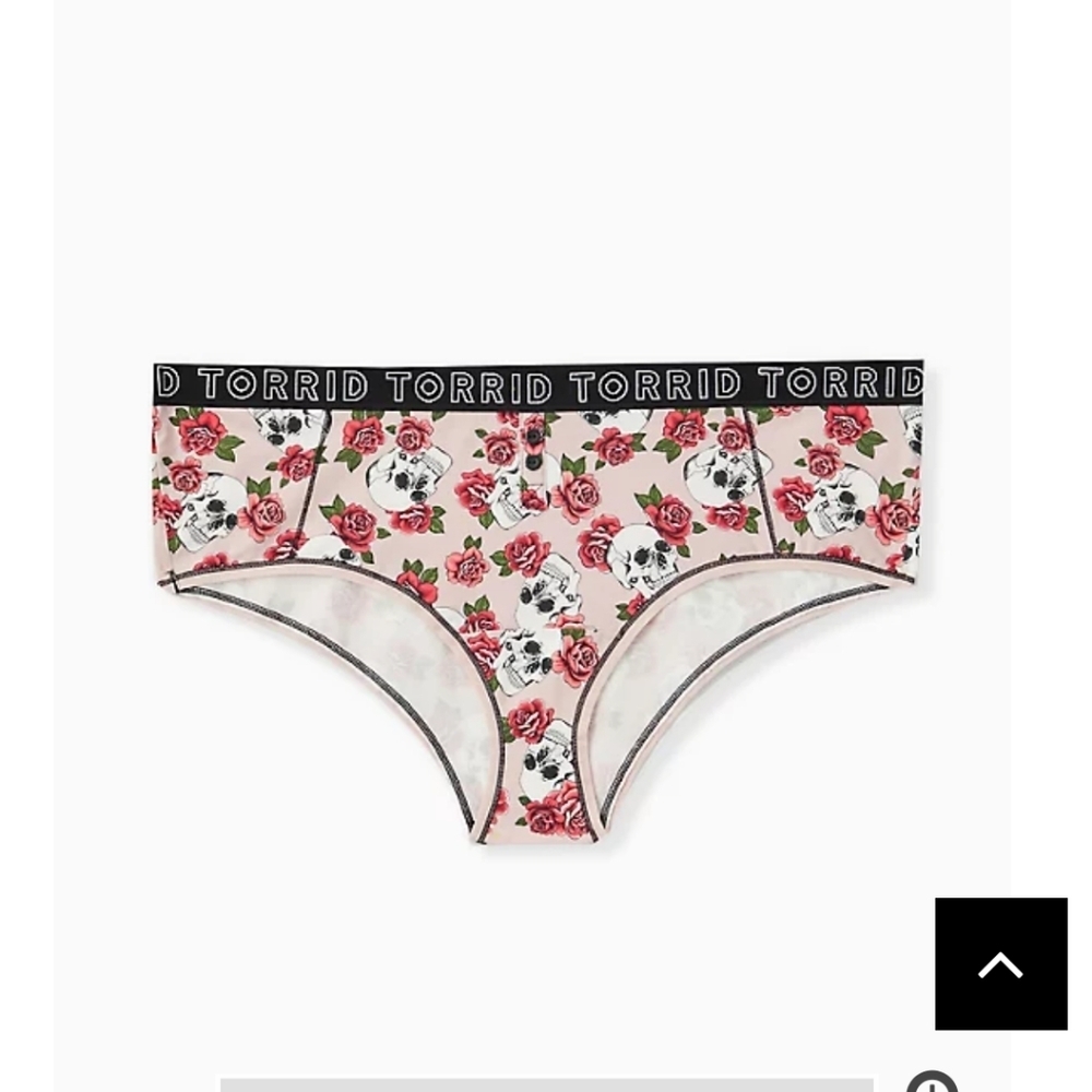🆕SIZE LARGE LIGHT PINK SKULL FLORAL COTTON CHEEKY PANTY